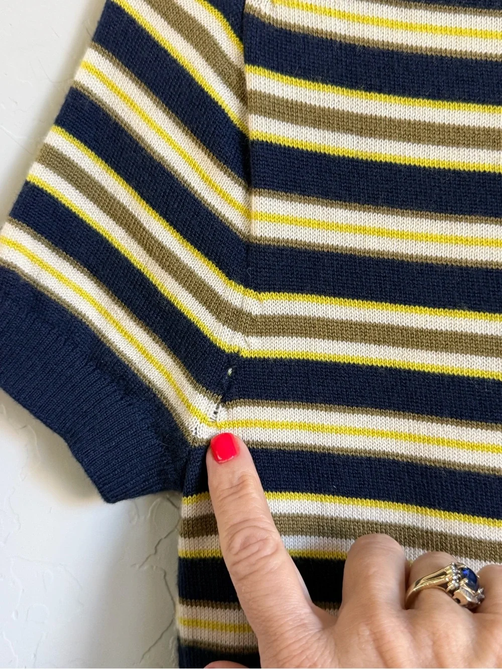 J.Crew 100% Merino Wool Striped Short Sleeve Sweater XS